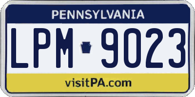 PA license plate LPM9023