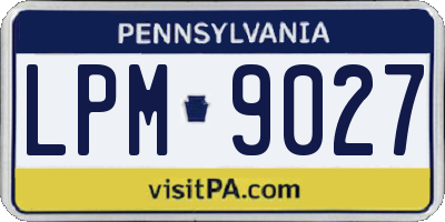 PA license plate LPM9027