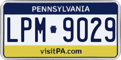 PA license plate LPM9029