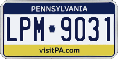 PA license plate LPM9031