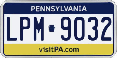 PA license plate LPM9032