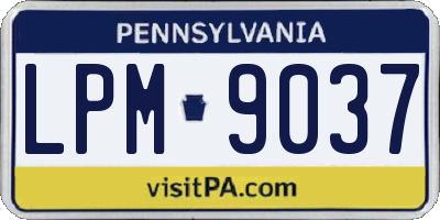 PA license plate LPM9037