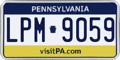 PA license plate LPM9059