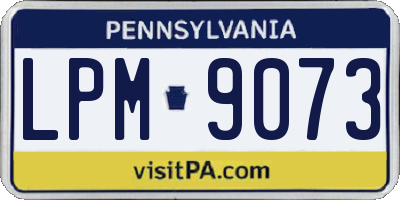 PA license plate LPM9073