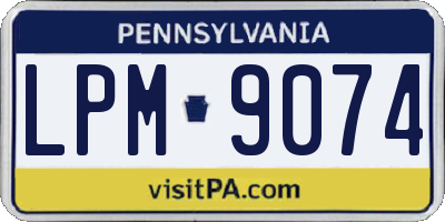 PA license plate LPM9074