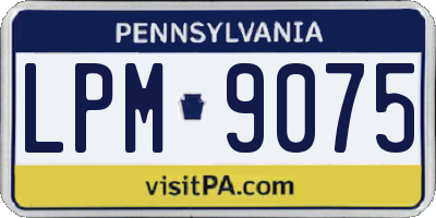 PA license plate LPM9075
