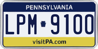 PA license plate LPM9100
