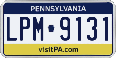 PA license plate LPM9131