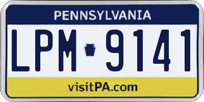 PA license plate LPM9141