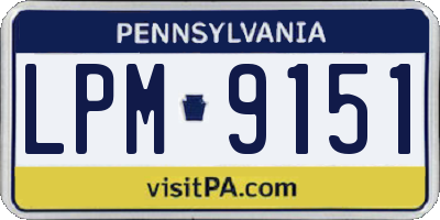 PA license plate LPM9151