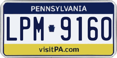 PA license plate LPM9160