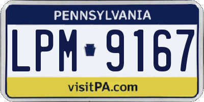 PA license plate LPM9167