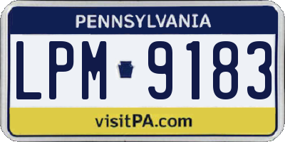 PA license plate LPM9183