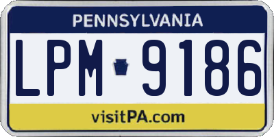 PA license plate LPM9186