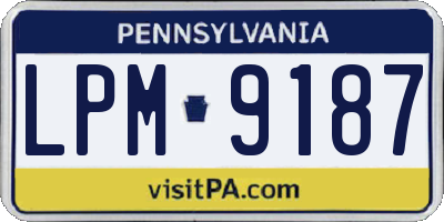 PA license plate LPM9187