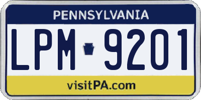 PA license plate LPM9201