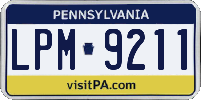 PA license plate LPM9211