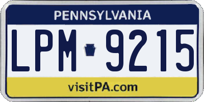 PA license plate LPM9215