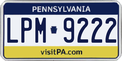 PA license plate LPM9222