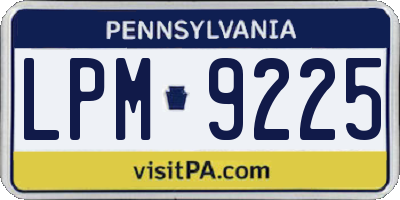 PA license plate LPM9225