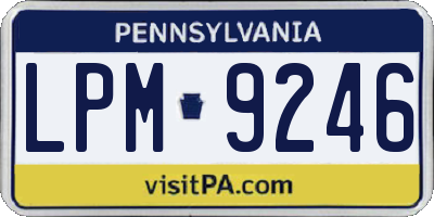 PA license plate LPM9246