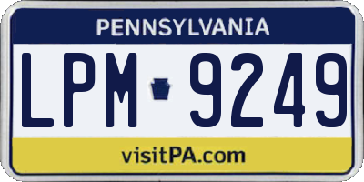 PA license plate LPM9249