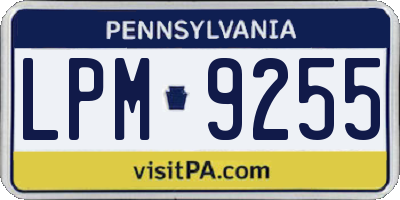 PA license plate LPM9255