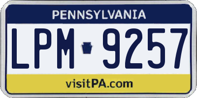 PA license plate LPM9257