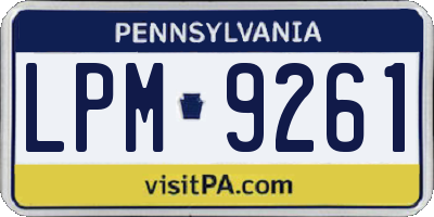 PA license plate LPM9261