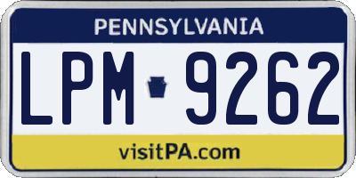 PA license plate LPM9262