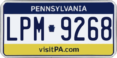 PA license plate LPM9268