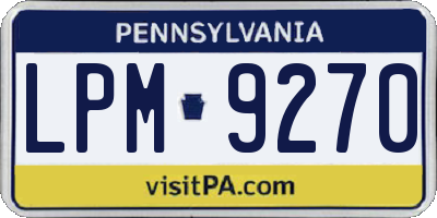 PA license plate LPM9270