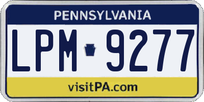 PA license plate LPM9277