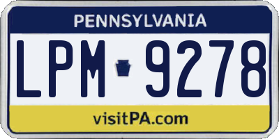 PA license plate LPM9278