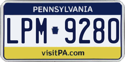 PA license plate LPM9280
