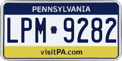 PA license plate LPM9282