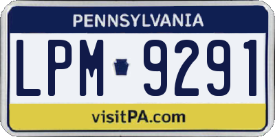 PA license plate LPM9291