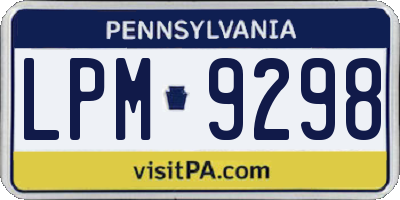 PA license plate LPM9298