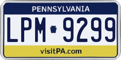 PA license plate LPM9299