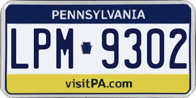 PA license plate LPM9302