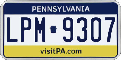 PA license plate LPM9307
