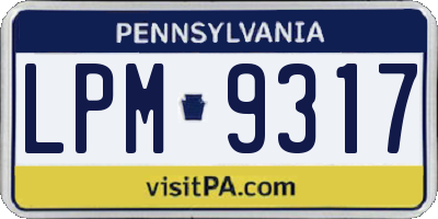 PA license plate LPM9317