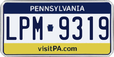PA license plate LPM9319