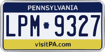 PA license plate LPM9327