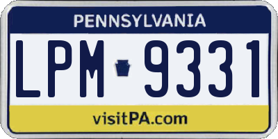 PA license plate LPM9331