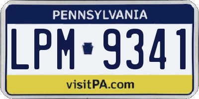 PA license plate LPM9341