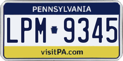 PA license plate LPM9345