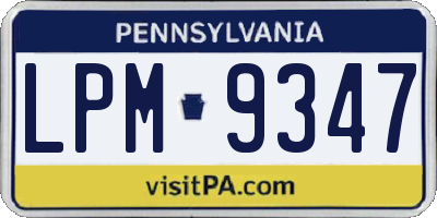 PA license plate LPM9347