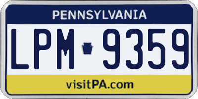 PA license plate LPM9359