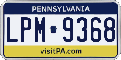 PA license plate LPM9368